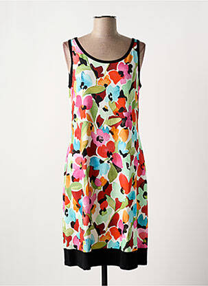 Robe mi-longue imprimé fleurs sans manche vert VANIA femme