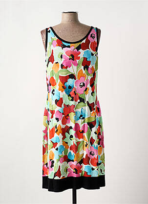 Robe mi-longue imprimé fleurs sans manche vert VANIA femme