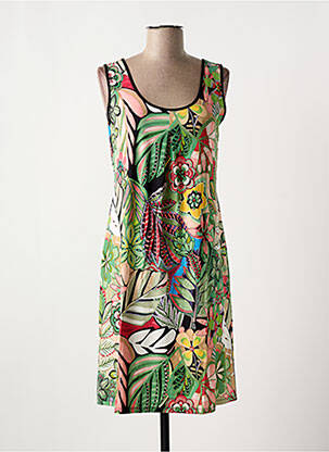 Robe mi-longue sans manche sans manche vert VANIA femme