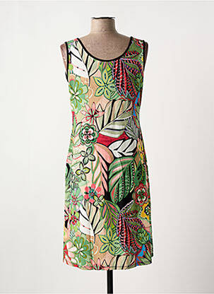 Robe mi-longue sans manche sans manche vert VANIA femme