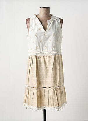Robe courte sans manche sans manche beige SENORETTA femme