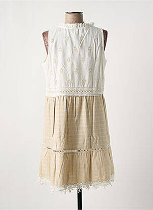 Robe courte sans manche sans manche beige SENORETTA femme