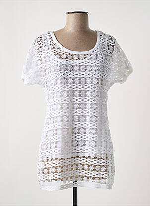 Top manches courtes manches courtes blanc JANIRA femme