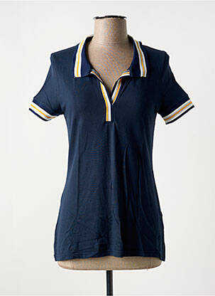 Polo stretch manches courtes bleu JANIRA femme