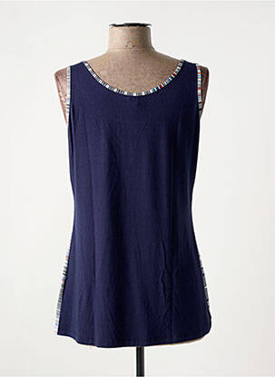 Débardeur stretch sans manche bleu VANIA femme