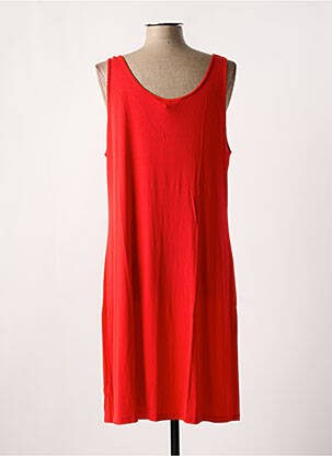 Robe mi-longue sans manche sans manche rouge VANIA femme