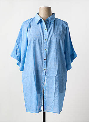 Tunique manches courtes légère et transparente bleu SUNFLAIR femme