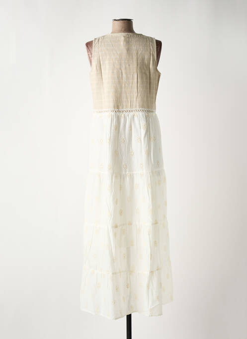 Robe longue coupe évasée sans manche beige SENORETTA femme