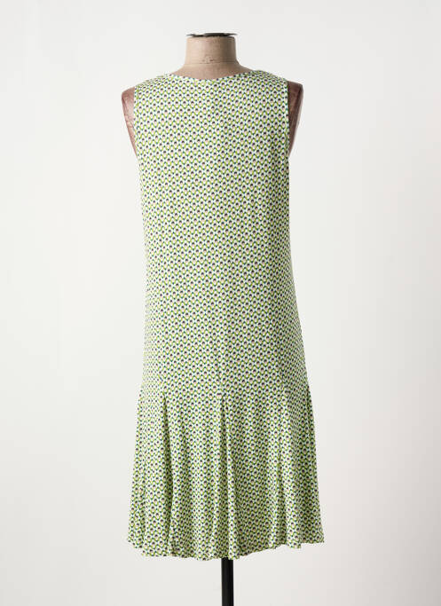 Robe mi-longue imprimé fantaisie sans manche vert SENORETTA femme