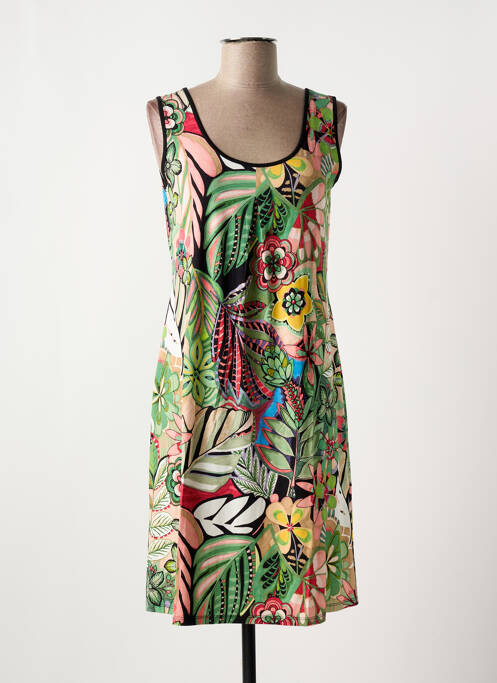 Robe mi-longue sans manche sans manche vert VANIA femme