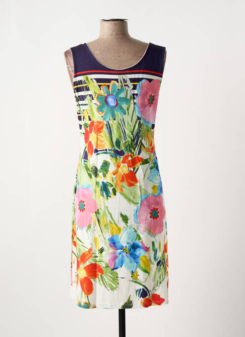 Robe courte imprimé fleurs sans manche vert VANIA femme