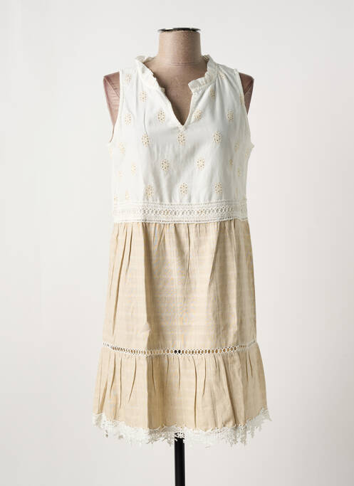 Robe courte sans manche sans manche beige SENORETTA femme