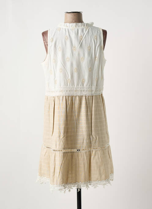 Robe courte sans manche sans manche beige SENORETTA femme
