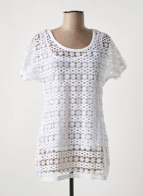Top manches courtes manches courtes blanc JANIRA femme