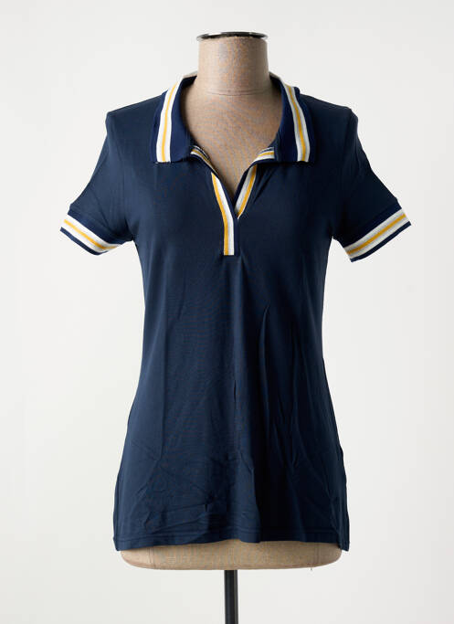 Polo stretch manches courtes bleu JANIRA femme