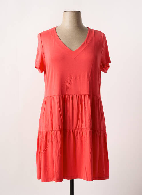Robe courte coupe évasée manches courtes rouge SENORETTA femme