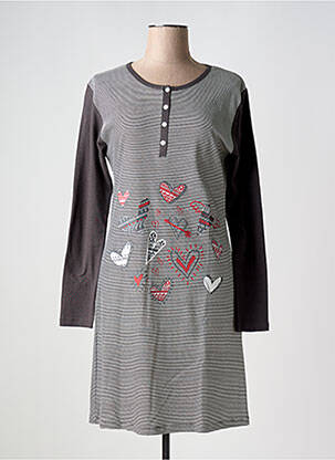 Chemise de nuit sérigraphie gris VANIA femme