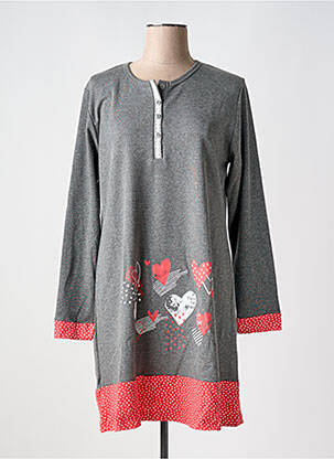 Chemise de nuit sérigraphie gris VANIA femme