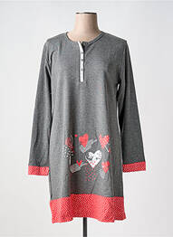Chemise de nuit sérigraphie gris VANIA femme