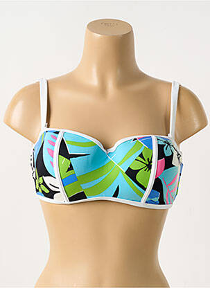 Haut de maillot de bain stretch haut bandeau bleu OLYMPIA femme
