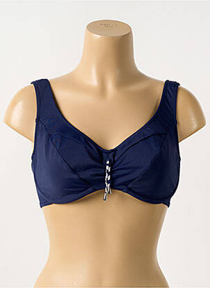 Haut de maillot de bain stretch haut soutien-gorge emboitant bleu LIDEA femme