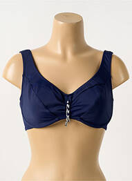 Haut de maillot de bain stretch haut soutien-gorge emboitant bleu LIDEA femme