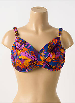 Haut de maillot de bain stretch haut soutien-gorge emboitant violet LIVIA femme