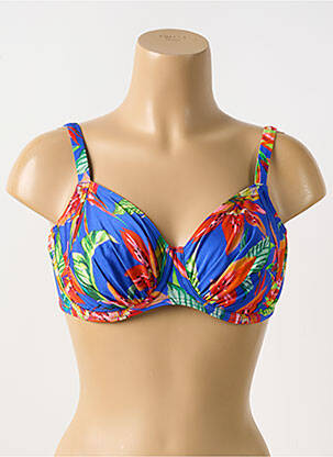 Haut de maillot de bain stretch haut soutien-gorge emboitant bleu PRIMADONNA femme