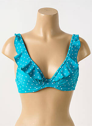 Haut de maillot de bain stretch haut triangles bleu FREYA femme
