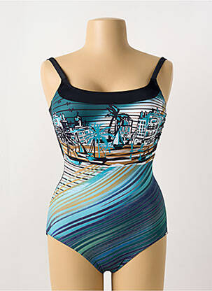 Maillot de bain 1 pièce imprimé fantaisie haut soutien-gorge moulé bleu SUNMARIN femme