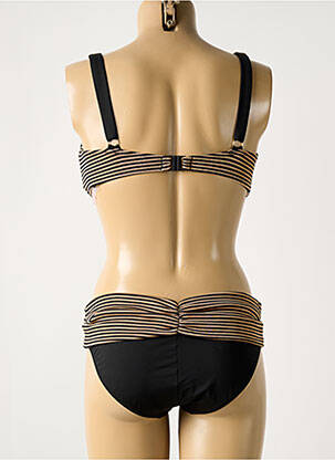 Maillot de bain 2 pièces stretch haut soutien-gorge balconnet marron LIVIA femme