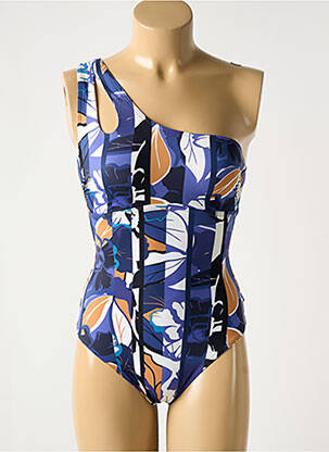 Maillot de bain 1 pièce imprimé fantaisie bleu OLYMPIA femme