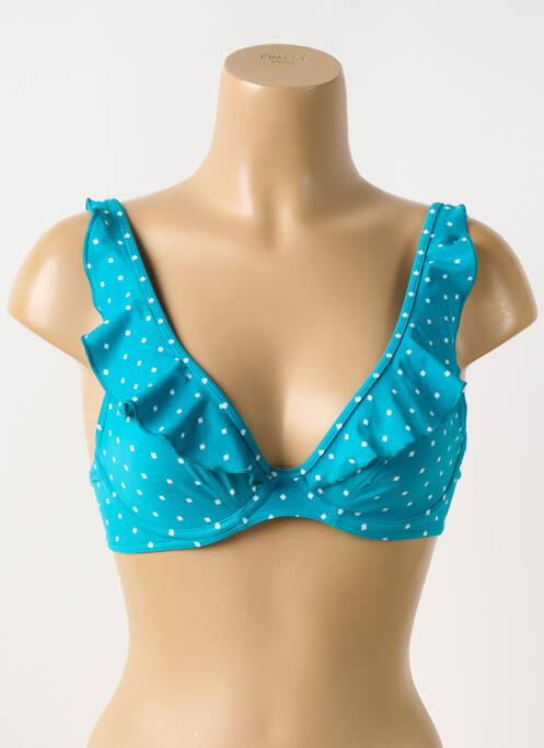 Haut de maillot de bain stretch haut triangles bleu FREYA femme