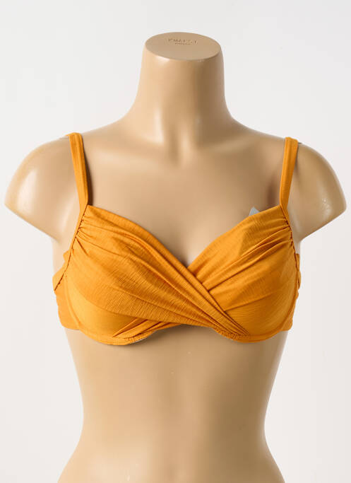 Haut de maillot de bain stretch haut soutien-gorge emboitant orange LIVIA femme