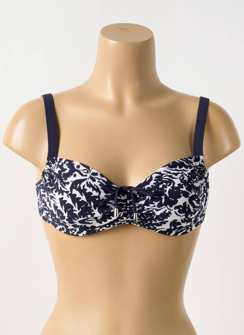 Haut de maillot de bain stretch haut bandeau bleu LIDEA femme