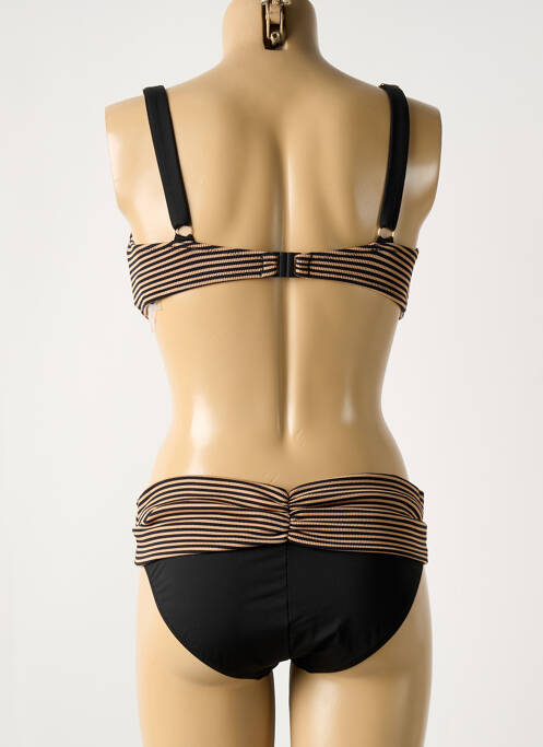Maillot de bain 2 pièces stretch haut soutien-gorge balconnet marron LIVIA femme
