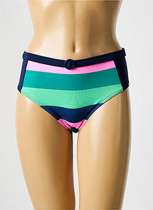 Bas de maillot de bain effet matière satinée culotte bleu SUNFLAIR femme