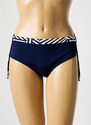 Bas de maillot de bain effet matière satinée culotte bleu LIDEA femme