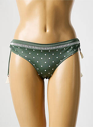 Bas de maillot de bain effet matière satinée culotte vert WATERCULT femme