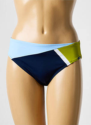 Bas de maillot de bain effet matière satinée culotte bleu LIDEA femme