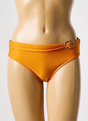 Bas de maillot de bain effet matière satinée culotte jaune LIVIA femme