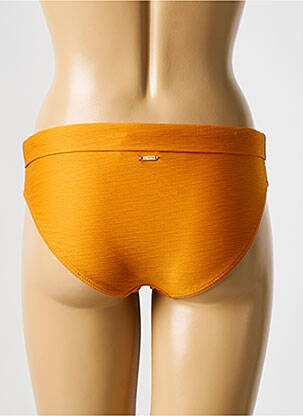 Bas de maillot de bain effet matière satinée culotte jaune LIVIA femme