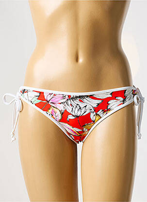 Bas de maillot de bain imprimé fleurs bikini rouge FREYA femme