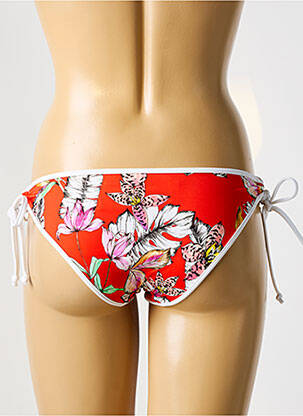 Bas de maillot de bain imprimé fleurs bikini rouge FREYA femme