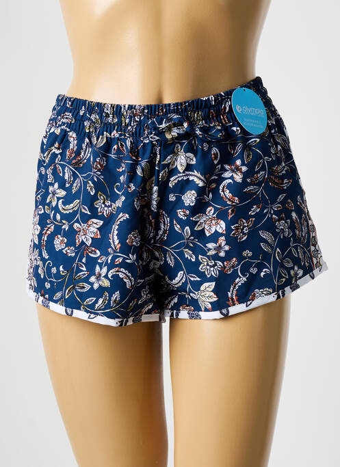 Bas de maillot de bain imprimé fantaisie short bleu OLYMPIA femme