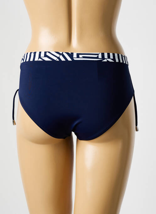 Bas de maillot de bain effet matière satinée culotte bleu LIDEA femme