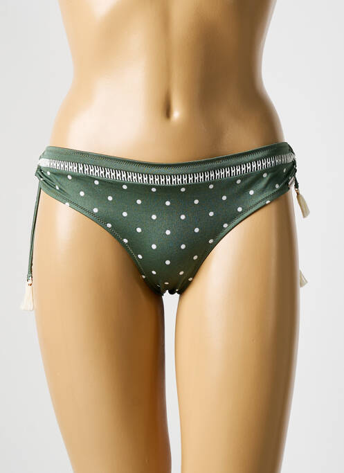 Bas de maillot de bain effet matière satinée culotte vert WATERCULT femme