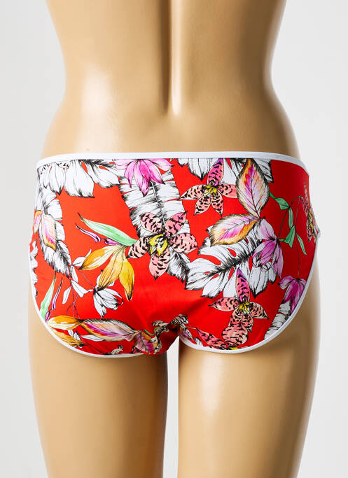 Bas de maillot de bain imprimé fleurs culotte rouge FREYA femme