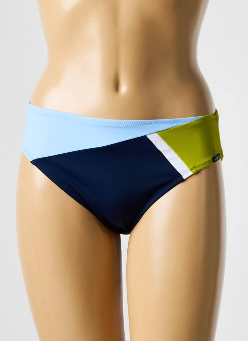 Bas de maillot de bain effet matière satinée culotte bleu LIDEA femme