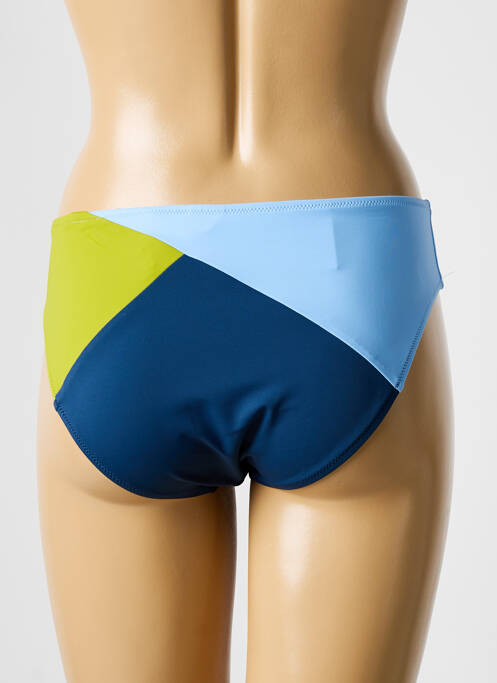 Bas de maillot de bain effet matière satinée culotte bleu LIDEA femme
